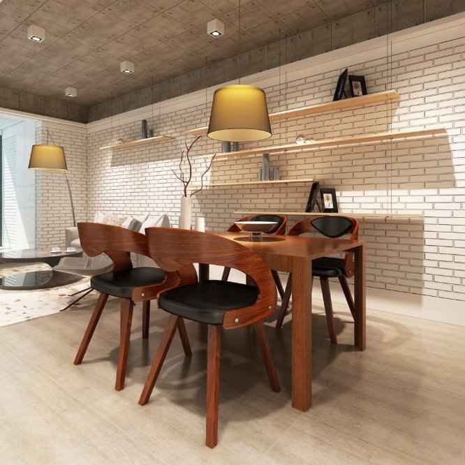 vidaXL Cadeiras de jantar 2 pcs couro artificial castanho